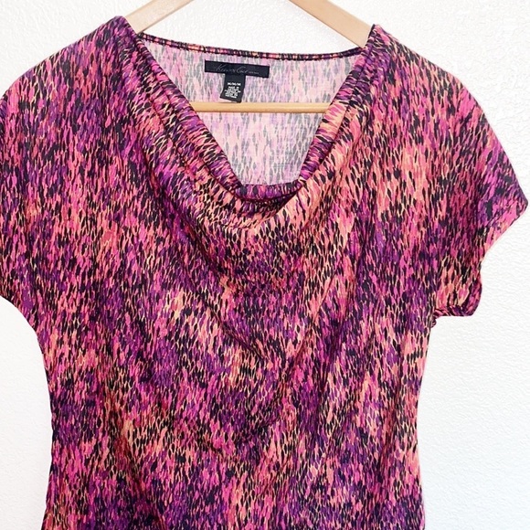 Kenneth Cole Patterned Colorful Cowl Neck Blouse - Picture 2 of 11